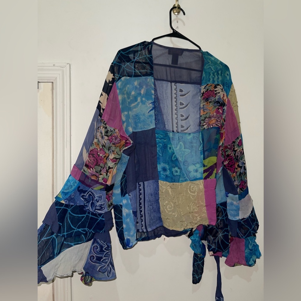 Beautiful Boho Plus Size Dual CrossOver Wrap Blouse 18W